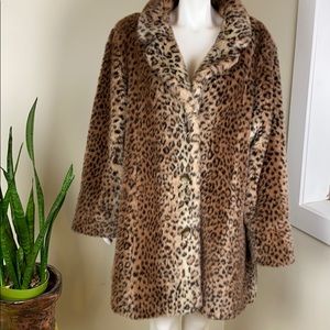 Faux Fur Leopard Cheetah Swing Coat